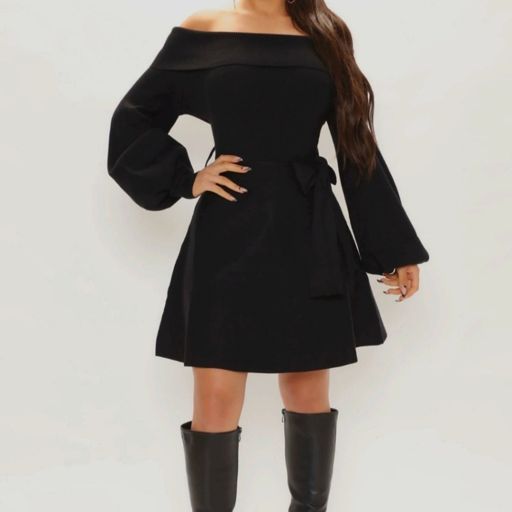Off the Shoulder Skater Dress